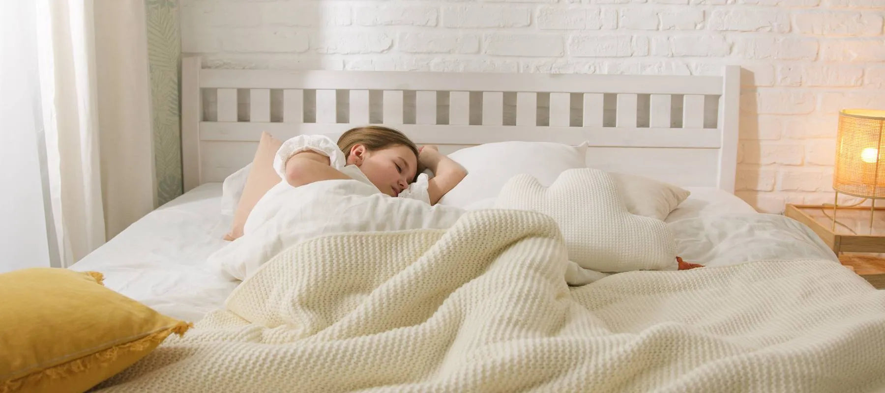 Individual experiencing serene sleep on a new mattress with peace of mind in purchase
